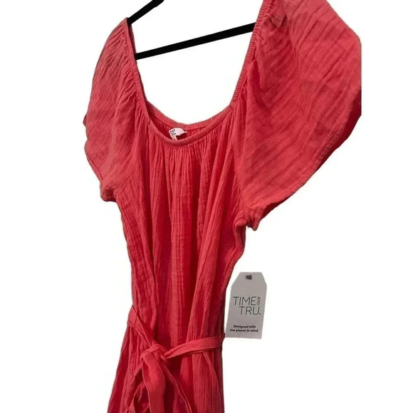 Time & tru dress pink off shoulder size large 12-14 NWT - Picture 5 of 6